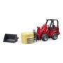 Bruder incarcator compact Schaffer 2630 cu graifer si un balot rotund